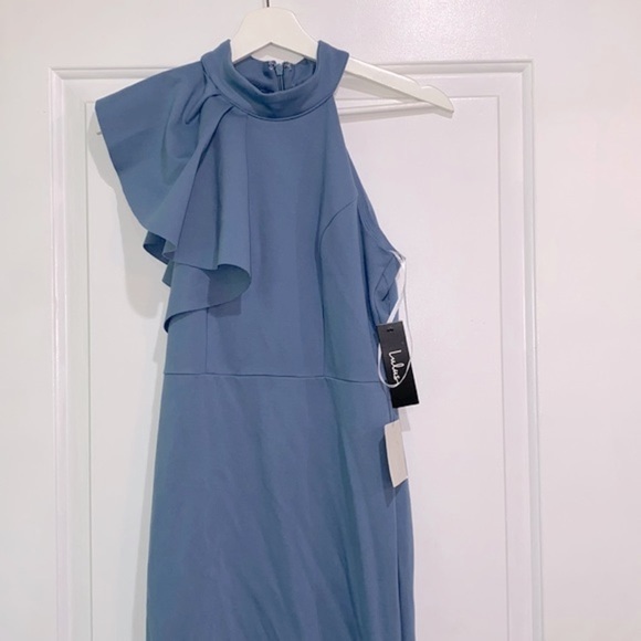 Lulus blue formal one shoulder maxi dress size small new with tags - Picture 2 of 10